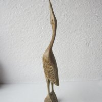 41 см висока стара Дървена фигура, дърворезба  водна птица, снимка 6 - Статуетки - 31999522