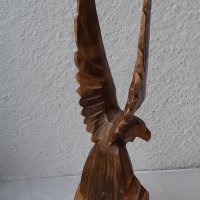 30 см Орел, фигура, птица дърворезба, пластика, статуетка, снимка 7 - Статуетки - 39749258