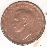 United Kingdom-½ Penny-1943-KM# 844-George VI-with 'IND:IMP', снимка 2 - Нумизматика и бонистика - 19827645