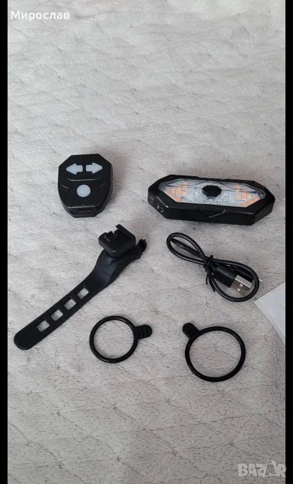 Задна светлина за велосипед с мигач, USB зареждаща се, супер ярка LED светлина , снимка 1