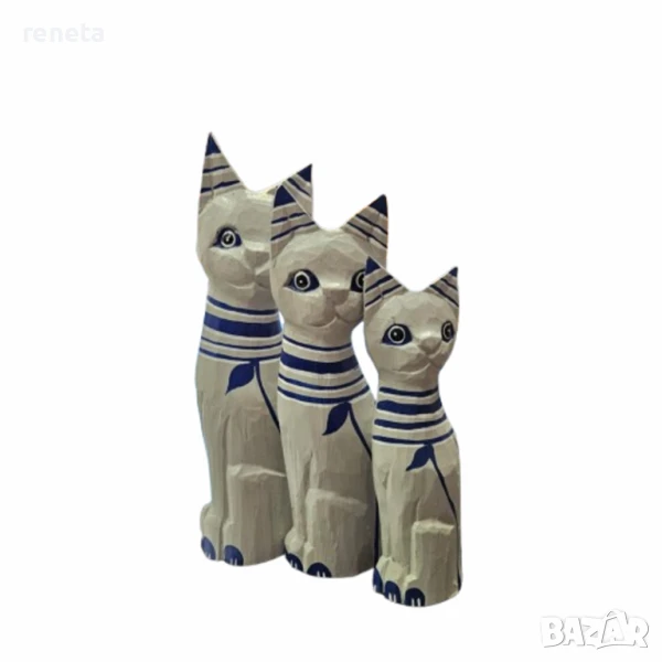 Комплект декорации, Котки, Дървени, 3 броя, 25,30,35 cm, снимка 1