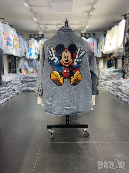 Дънково яке тип риза с анимационни герои на едро и дребно , снимка 1
