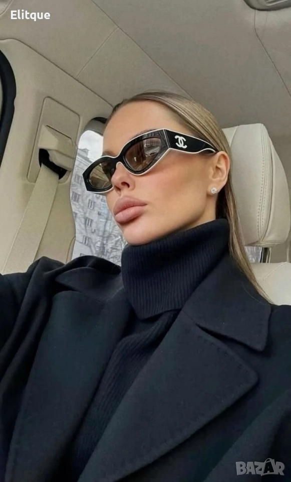 очила с черен обикновен калъф и Ув защита chanel , снимка 1