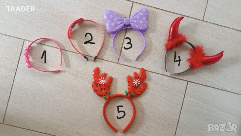 Диадема за глава Мини Маус Minnie Mouse Елза и Ана дяволски рогца Коледна , снимка 1