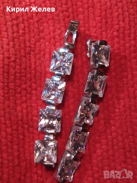 СРЕБЪРНИ КРИСТАЛНИ БЕЛ ЕПОК СТИЛ ВИНТИДЖ СКЪПОЦЕННИ ОБЕЦИ 25654, снимка 1