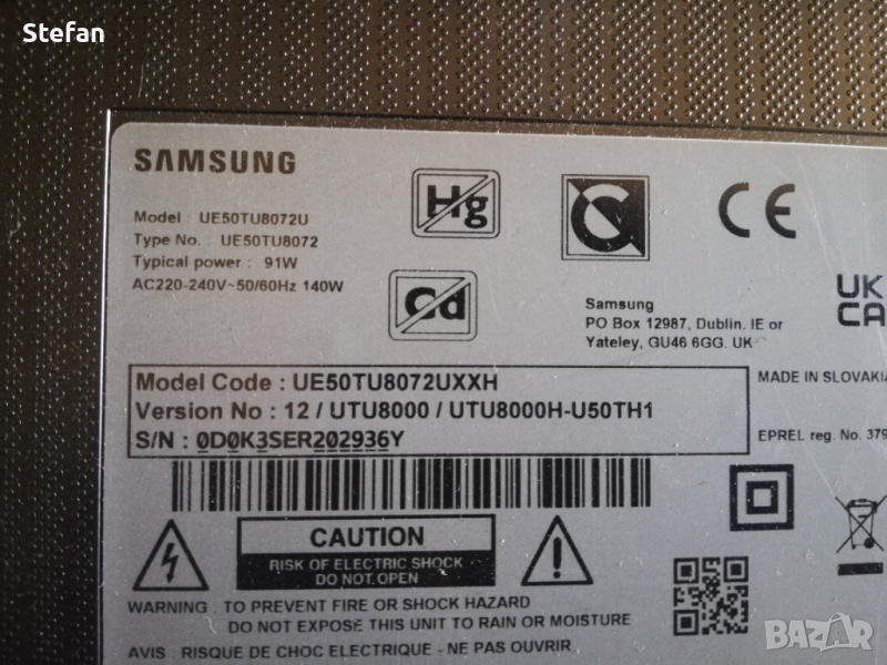  Samsung UE50TU8072U-части  , снимка 1
