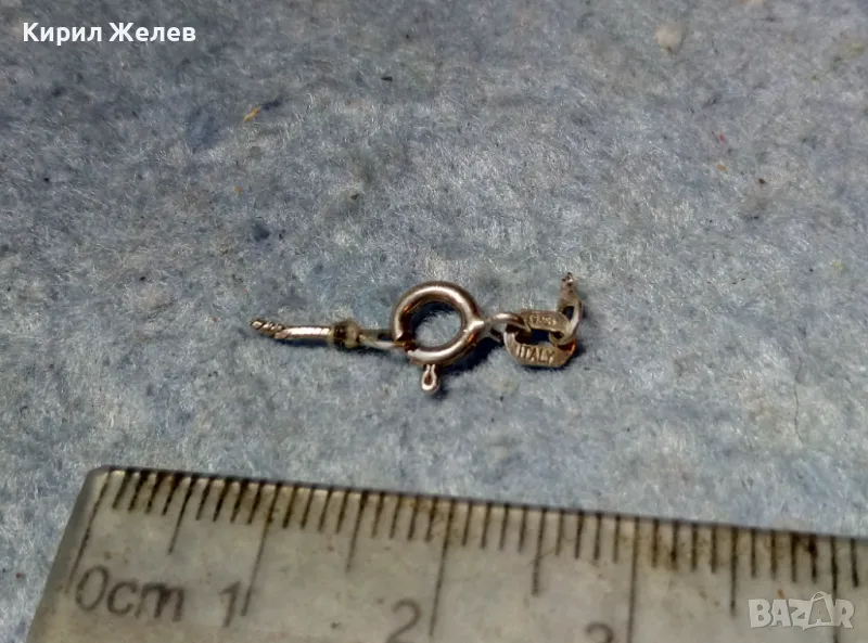 СТАРА СРЕБЪРНА ЗАКОПЧАЛКА За КОЛИЕ ВЕРИЖКА ГРИВНА СРЕБРО 925 ITALY КАРАБИНКА За СИНДЖИРЧЕ 49901, снимка 1