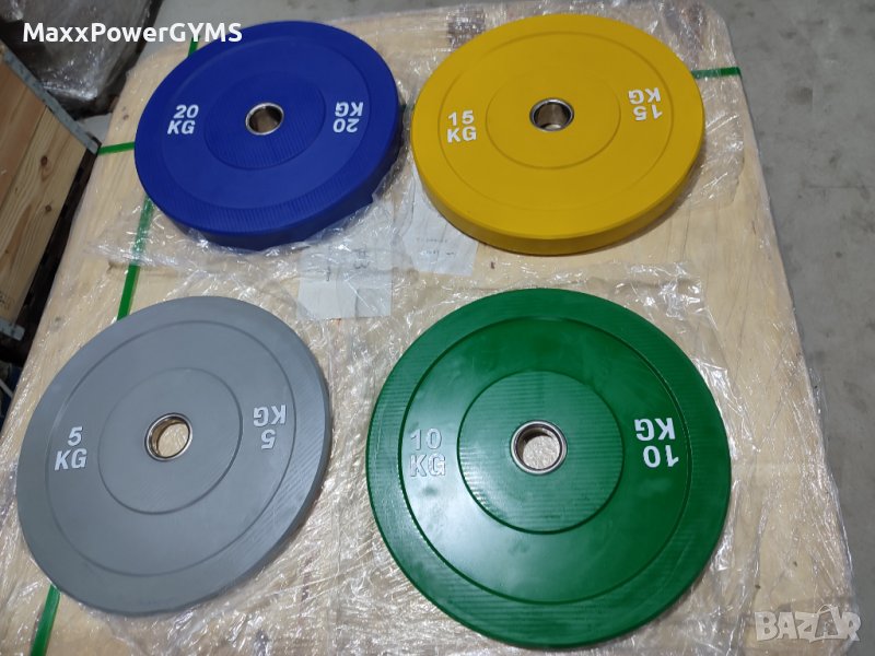 Чисто нови бъмпер тежести, дискове ф50 от 5 кг, 10 кг, 15 кг, 20 кг, снимка 1