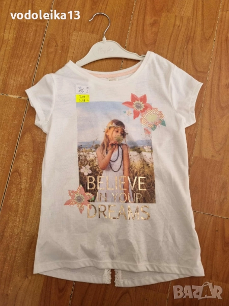 нова бяла тениска с момиче, снимка 1