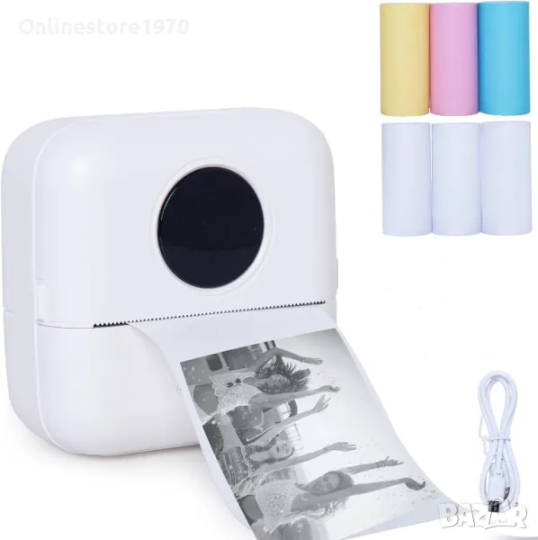 Мини преносим фотопринтер, Bluetooth принтер за смартфон* Black friday, снимка 1