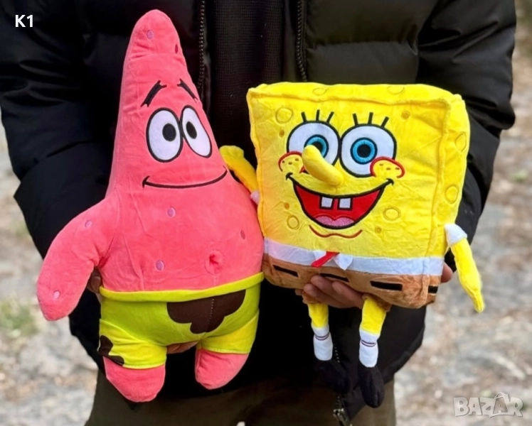Комплект плюшени играчки Спондж Боб и Патрик 30см, Sponge Bob Patrick, снимка 1
