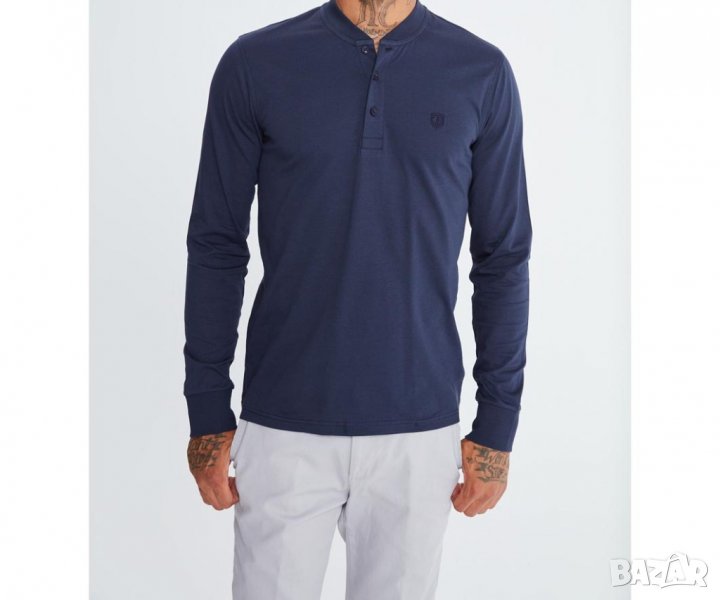 Тъмносиня памучна мъжка блуза марка Jimmy Sanders, снимка 1