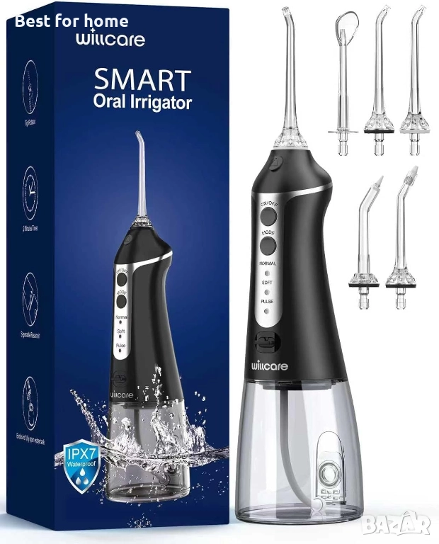 Преносим зъбен душ MySmile – Компактен дизайн за пътуване, IPX7 Водоустойчив, USB-C, снимка 1