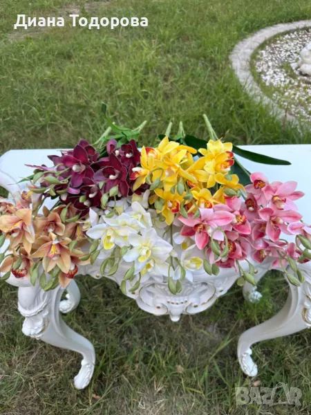 Изкуствени орхидеи – стрък и китка, снимка 1