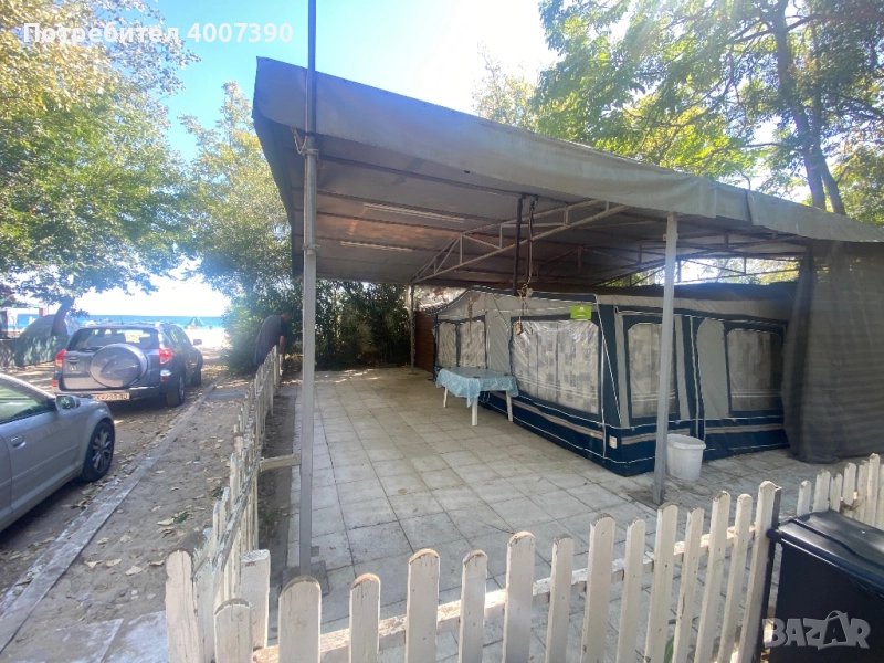 Продавам каравана Hobby 7м. до морето в къмпинг Аспровалта, снимка 1