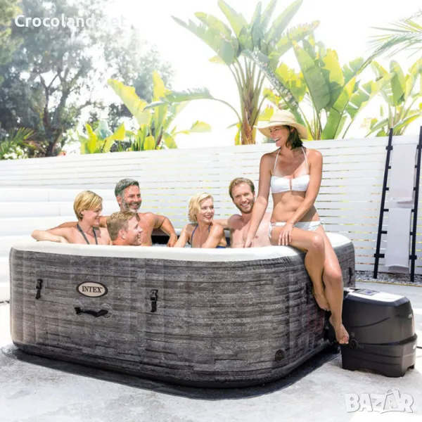 Надуваемо джакузи Intex PureSpa Greystone Bubble Deluxe, 6 места, 239 х 71 см, 170 въздушни струи, т, снимка 1
