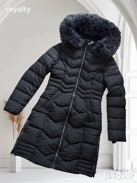 Зимно Дълго Черно Дамско Яке , снимка 1