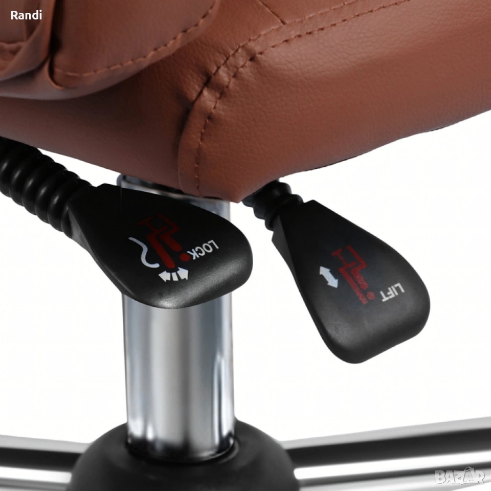 Ергономичен офис стол с лумбална опора от еко кожа – комфорт за дълги часове без болки, снимка 1