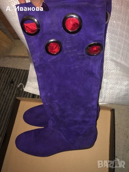 Дамски ботуши естествен велур GiAnni, снимка 1