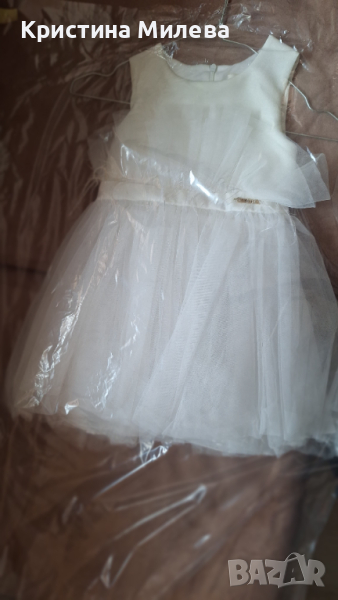 Нова !Бяла рокля  размер 104, снимка 1