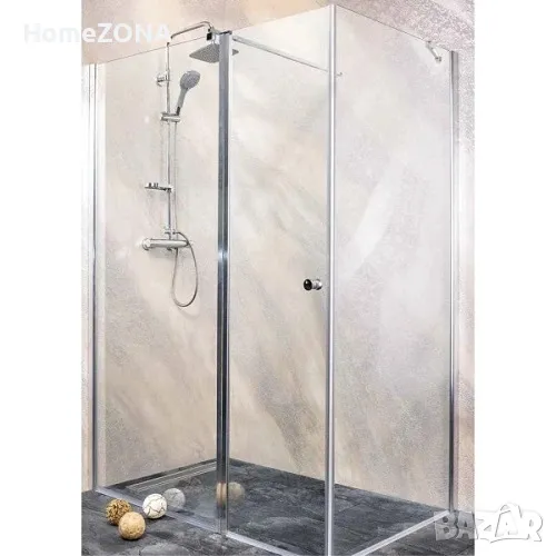 Параван за баня с люлееща врата GRANDE Sanoflex, 160x195 см, хром, снимка 1