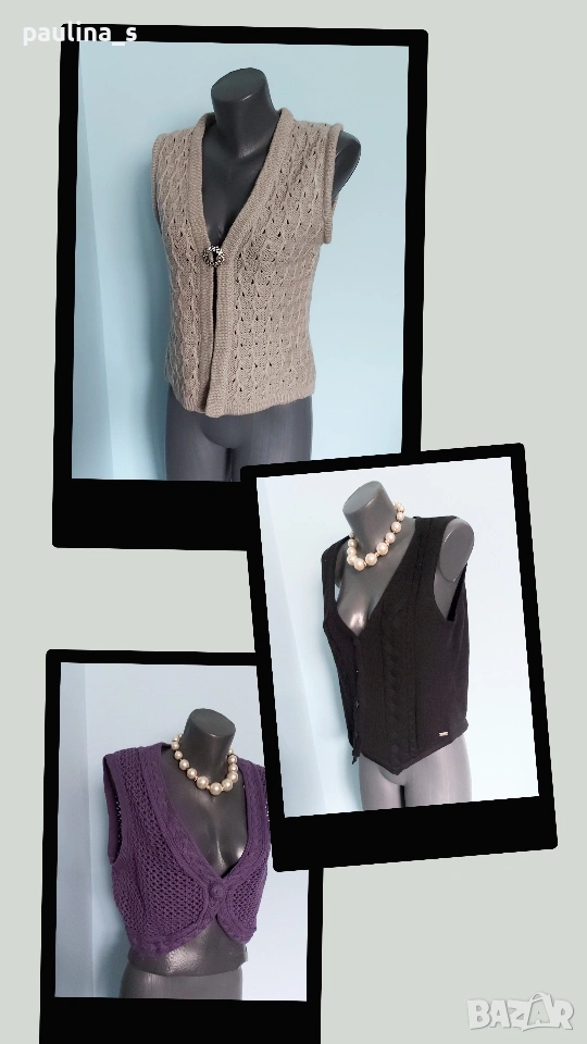 Три различни броя / Винтидж дамски елек "Zero", "Poly Acryl" и "S'Oliver" , снимка 1