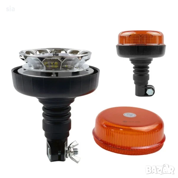 Сигнална лампа - Маяк, 12V/24V, Дължина: 15.5см / Ширина: 11см, снимка 1