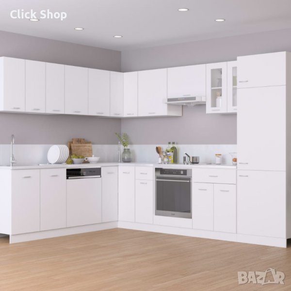 Шкаф за хладилник, бял, 60x57x207 см, ПДЧ, снимка 1