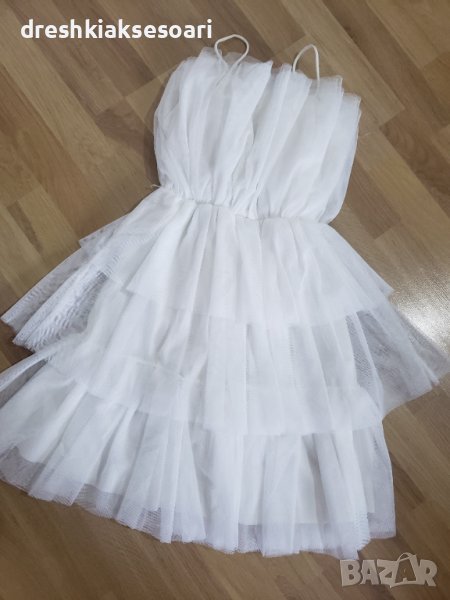 Бяла воалена рокля, снимка 1