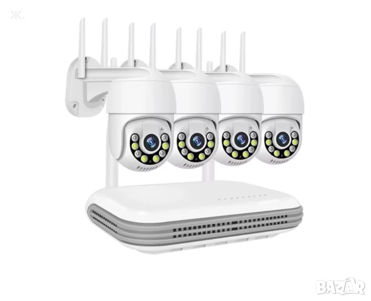 Комплект 4 PTZ камери за видеонаблюдение , снимка 1