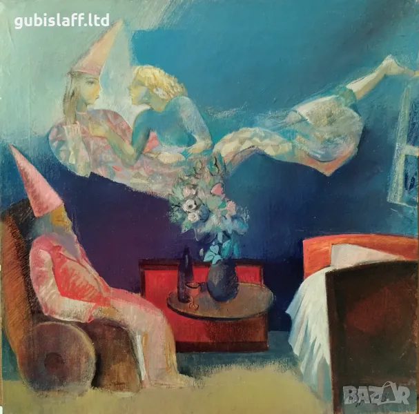 Картина "Сън", худ. Йордан Петров, 1995 г., снимка 1