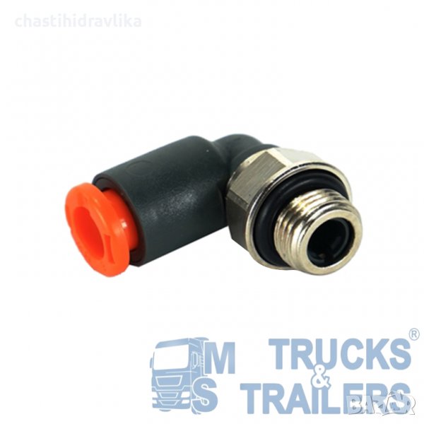 Пневматична бърза връзка 90° ¼ 6мм, снимка 1