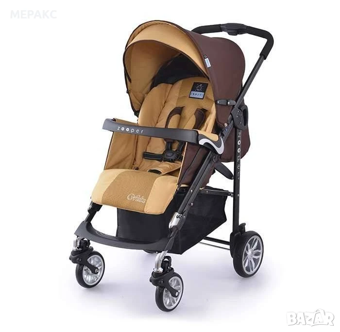 Детска количка, комбинирана Zooper Waltz Khaki Plaid кафяво и бежово, снимка 1