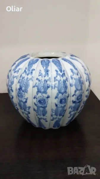 Много красива, голяма ваза / гърне с форма на диня., снимка 1