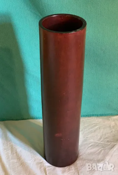 Дървена ваза цилиндър 50 см. отвор 12 см., снимка 1