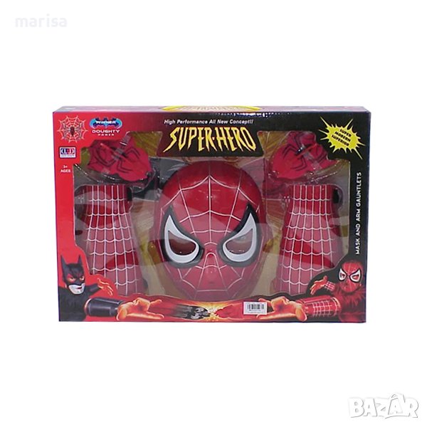 Маска Spider-man с протектор и изстрелвачка паяк, в кутия Код: 12436/22135, снимка 1