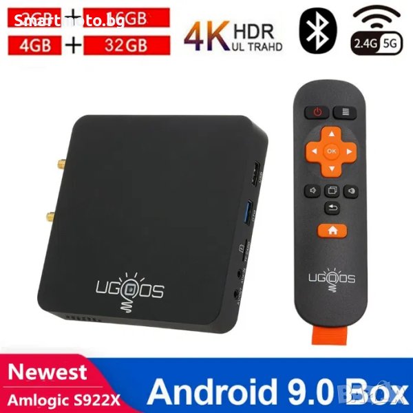 Смарт Тв Бокс ugoos am6 4K S922X UHD Quad Core Android 9.0 2GB/16GB, снимка 1
