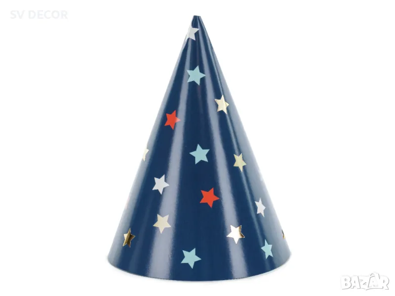 Парти Шапки на Звездички, тъмно синьо (6бр./оп, снимка 1