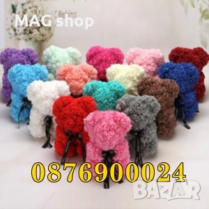 ПРОМО! ЛУКСОЗНО Мече от вечни рози Подарък за Свети Валентин 8 Март, снимка 1