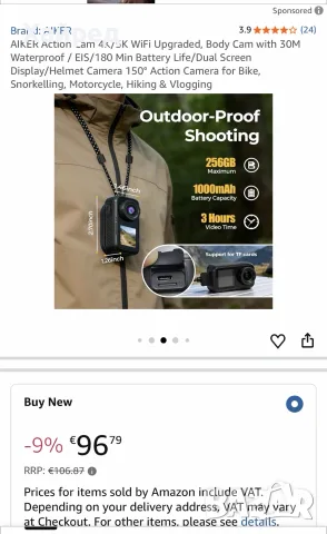 AIKER Action Camera 4K – Екшън камера с Wi-Fi, стабилизация и много аксесоари, снимка 11 - Камери - 56011090