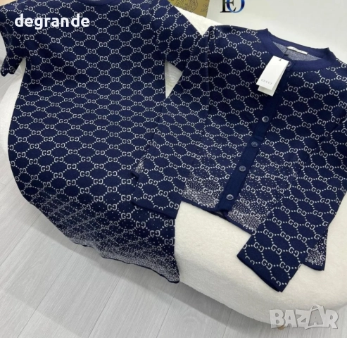 НАМАЛЕН Луксозен дамски комплект Gucci, снимка 3 - Рокли - 51687091