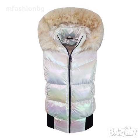 Дамски елек City Angels, качулка с пух 20 цвята, снимка 4 - Елеци - 40742801