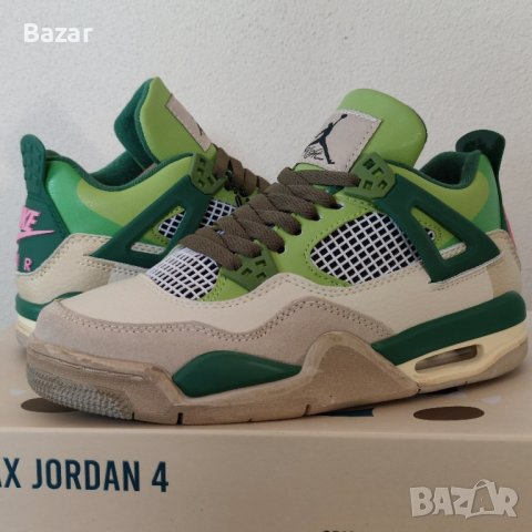 Nike Air Jordan 4 Green Snorlax Нови Оригинални Обувки Размер 38 Номер Маратонки Кецове, снимка 2 - Маратонки - 44221282