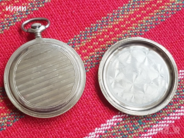 Джобен часовник Молния с 2 капака, снимка 4 - Антикварни и старинни предмети - 53190486