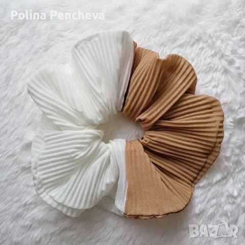 Скрънчита за коса - сатен, снимка 14 - Аксесоари за коса - 53356323