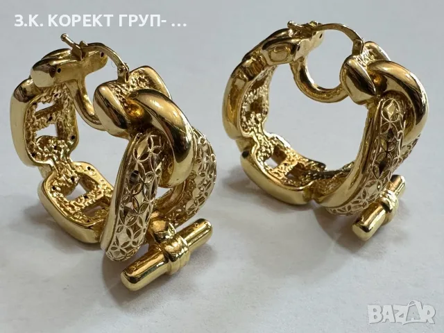 Златни дамски обеци 14К – 14,57гр., снимка 5 - Обеци - 55802369