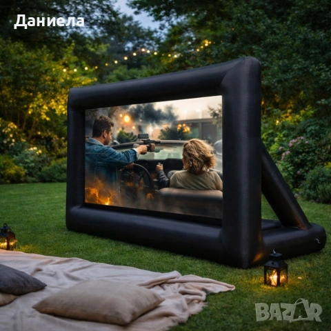 Надуваем проекционен екран за събития и кино на открито – Перфектен за партита и прожекции, снимка 3 - Други стоки за дома - 53969546