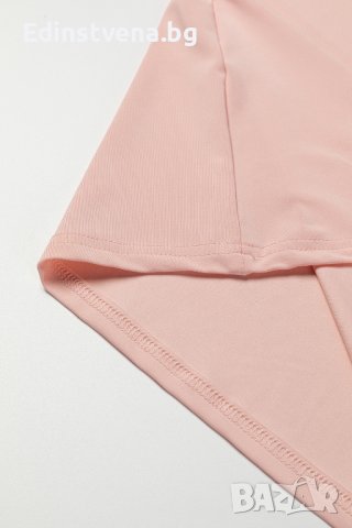Дамска ефектна блуза в розово с дълъг ръкав, снимка 9 - Блузи с дълъг ръкав и пуловери - 42781548
