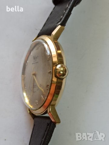 Рядък немски  позлатен мъжки часовник Voigt Atlantic  от 1950 г., снимка 6 - Други ценни предмети - 42535694