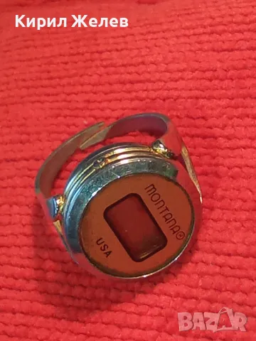 MONTANA ® USA Стар КОЛЕКЦИОНЕРСКИ АМЕРИКАНСКИ ЕЛЕКТРОНЕН ЧАСОВНИК ПРЪСТЕН РЕГУЛИРУЕМ РЯДЪК 76621, снимка 11 - Антикварни и старинни предмети - 47163335